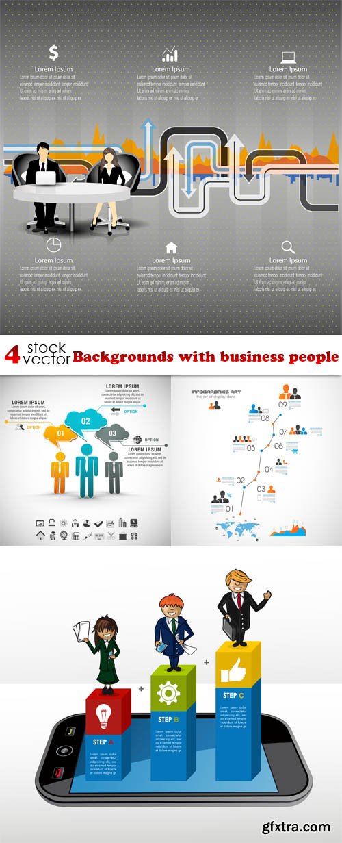 Vectors - Backgrounds with business people