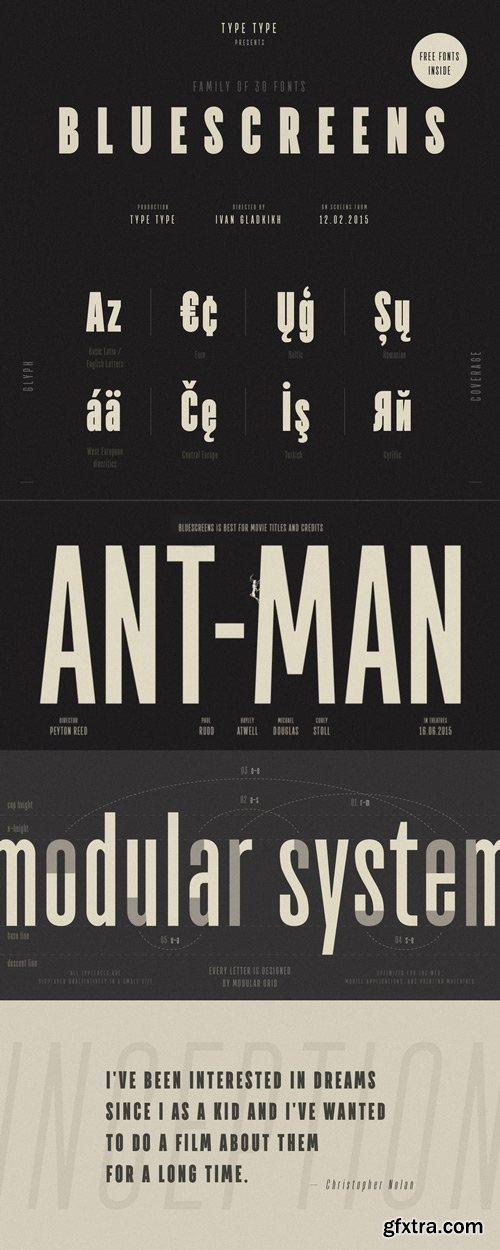 TT Bluescreens Font Family $945