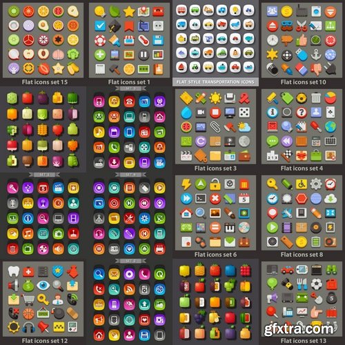 Collection of different icons 11-25 Eps