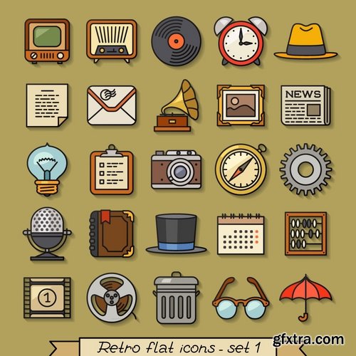 Collection of different icons 11-25 Eps