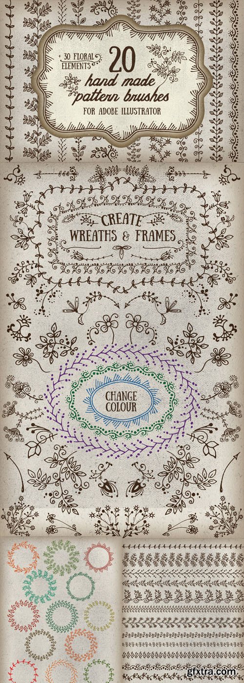 Handmade pattern brushes for AI - CM 197492