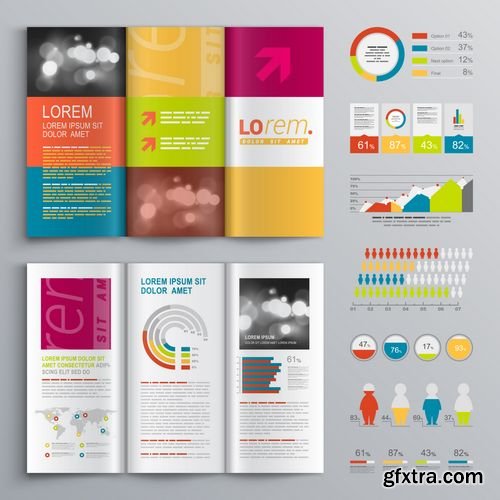 Vector - Creative Brochure Template Design with Color Shapes