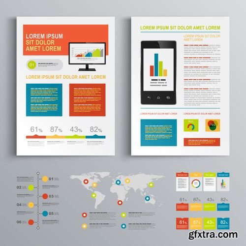 Vector - Creative Brochure Template Design with Color Shapes