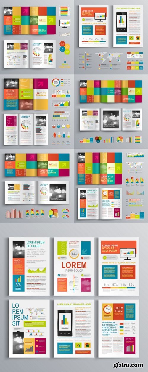 Vector - Creative Brochure Template Design with Color Shapes