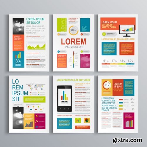 Vector - Creative Brochure Template Design with Color Shapes