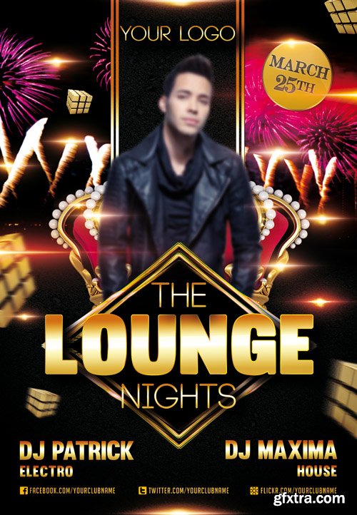 Lounge Nights - PSD Flyer Templates plus FB Cover