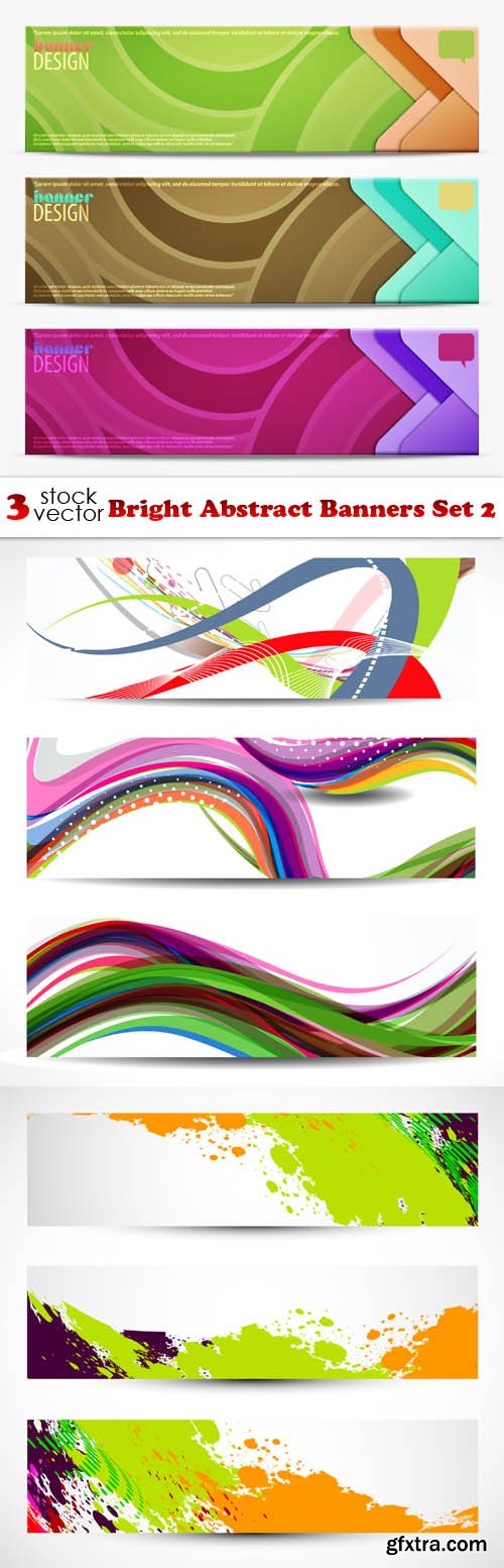 Vectors - Bright Abstract Banners Set 2