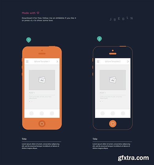 AI Vector iPhone Wireframe Templates