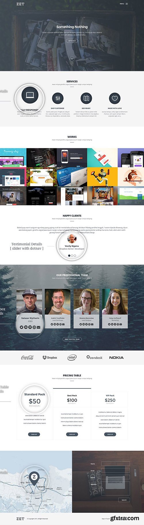 PSD Web Template - Zet - One Page Theme