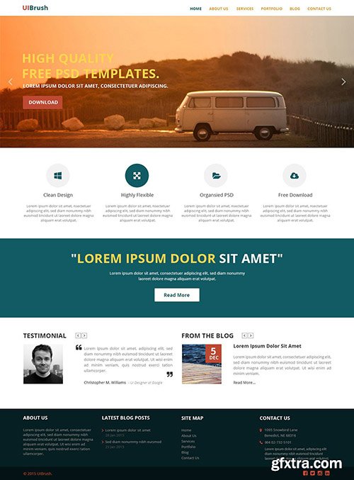 PSD Web Template - UIBrush Multi-Purpose Web Design #2