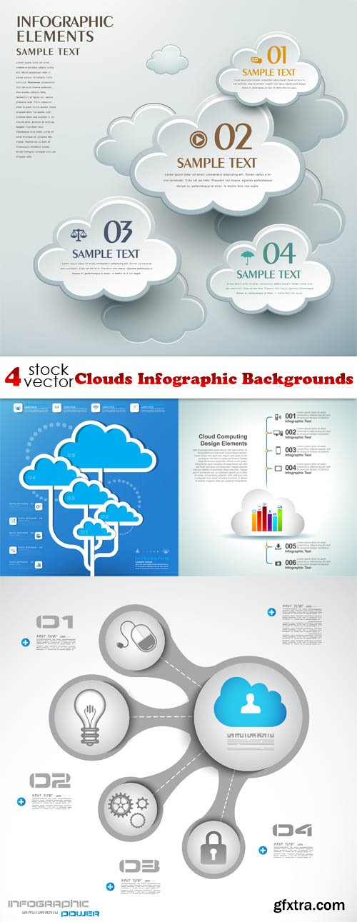 Vectors - Clouds Infographic Backgrounds