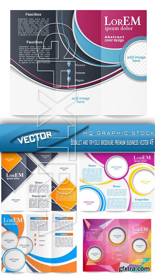 Stock Vector - Booklet and tri-fold brochure premium business vector 49