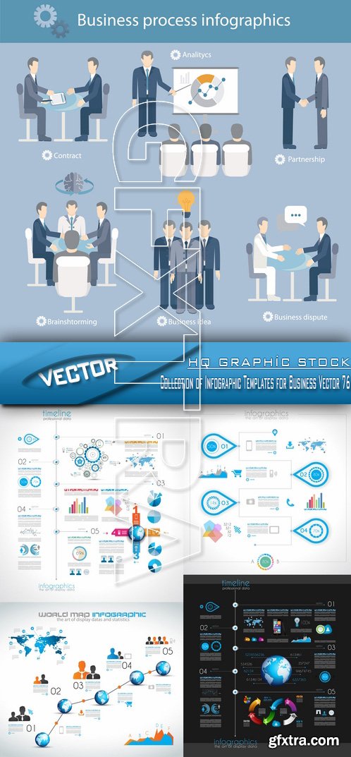 Stock Vector - Collection of Infographic Templates for Business Vector 76