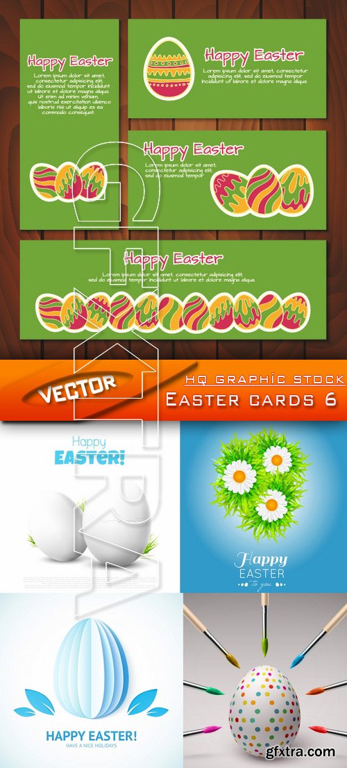 Stock Vector - Easter cards 6