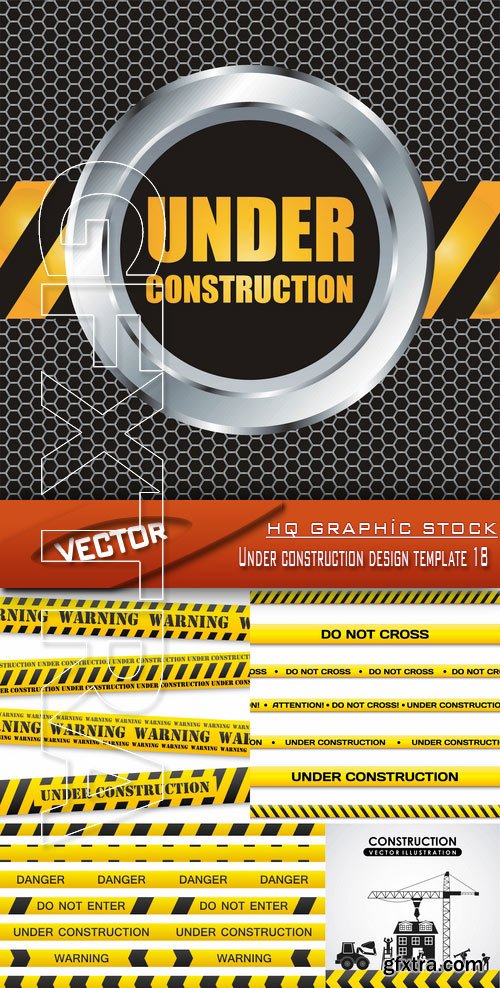Stock Vector - Under construction design template 18