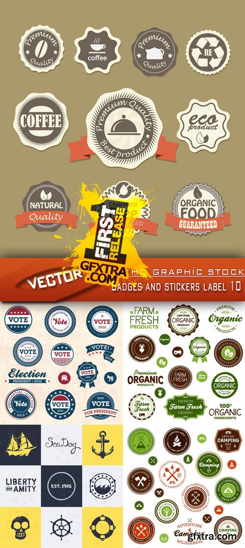 Stock Vector - Badges and stickers label 10