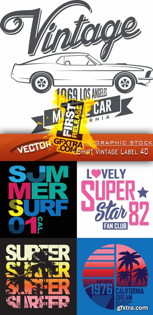 Stock Vector - T-Shirt Vintage Label 40