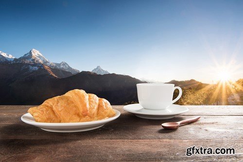 Croissant and a cup of coffee - 10x JPEG