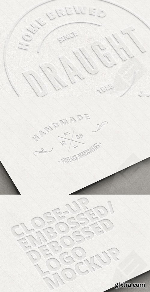 Close-up Embossed Debossed Logo Mockup