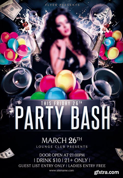 Party Bash - Premium Flyer Template plus FB Cover