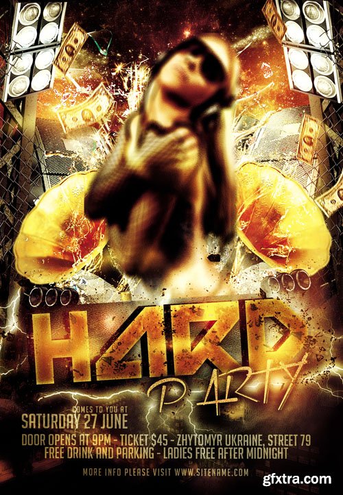 Hard Party - Premium Flyer Template plus FB Cover