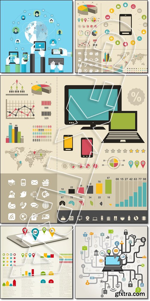 Telecommunication, Business the computer - Vector