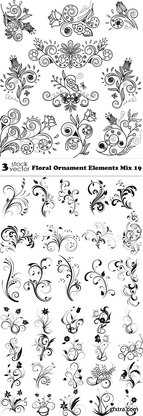 Vectors - Floral Ornament Elements Mix 19