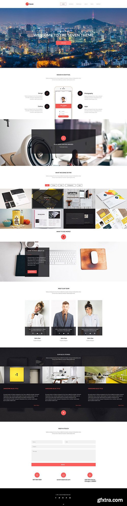 PSD Web Template - Seven - Creative Portofolio Theme