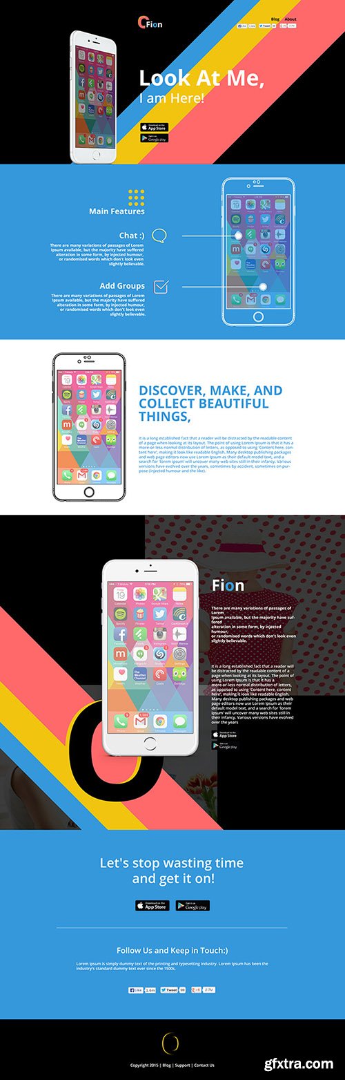 PSD Web Template - Fion - Mobile App Landing Theme