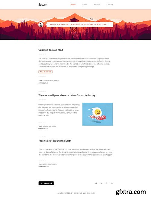 HTML/CSS & PSD Web Template - Saturn