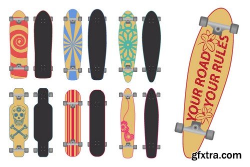 Stock Vectors - Skateboards 2, 25xEPS