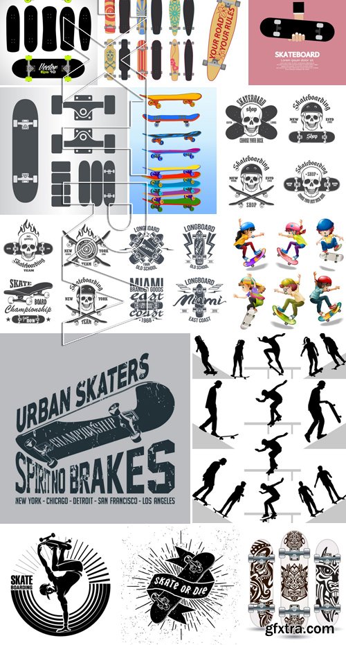 Stock Vectors - Skateboards 2, 25xEPS