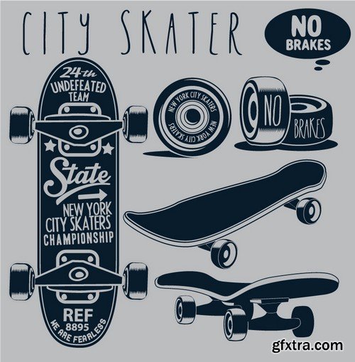 Stock Vectors - Skateboards 2, 25xEPS