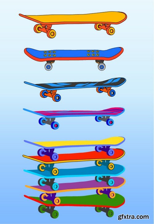 Stock Vectors - Skateboards 2, 25xEPS