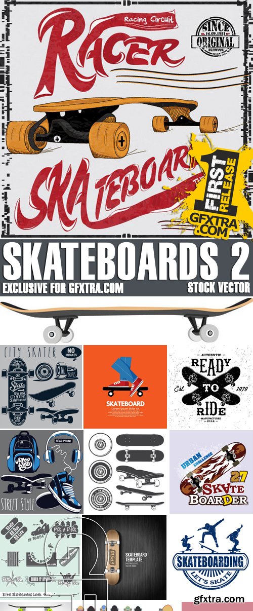 Stock Vectors - Skateboards 2, 25xEPS