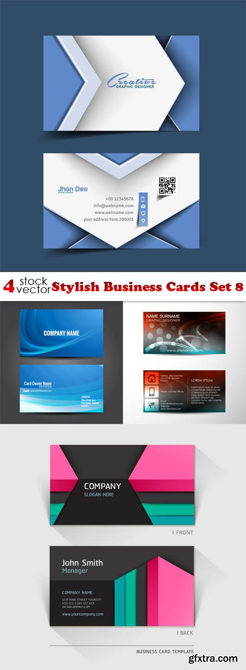 Vectors - Stylish Business Cards Set 8