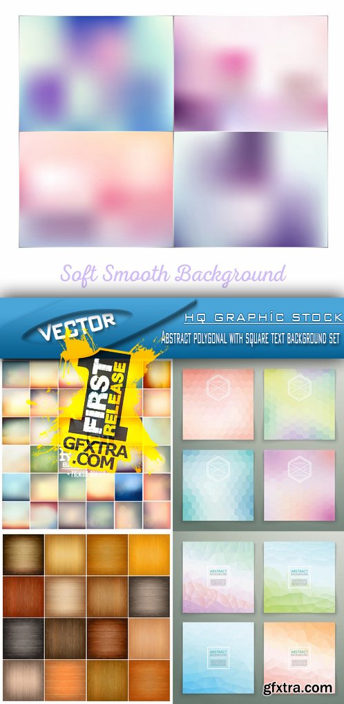 Stock Vector - Abstract polygonal with square text background set