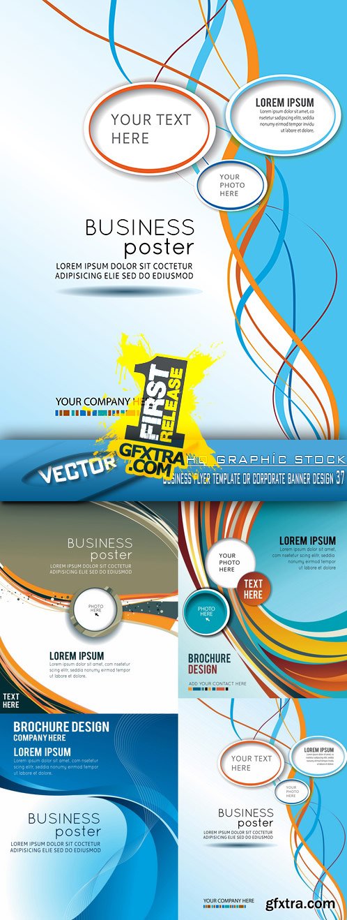 Stock Vector - Business flyer template or corporate banner design 37