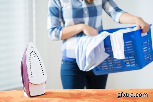 Collection of people iron clothes steam iron ironing board 25 HQ Jpeg