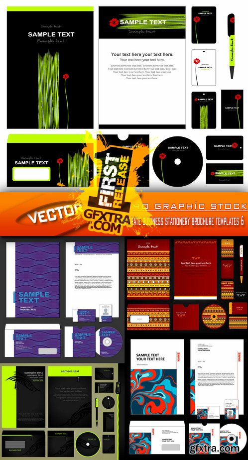 Stock Vector - Corporate business stationery brochure templates 6