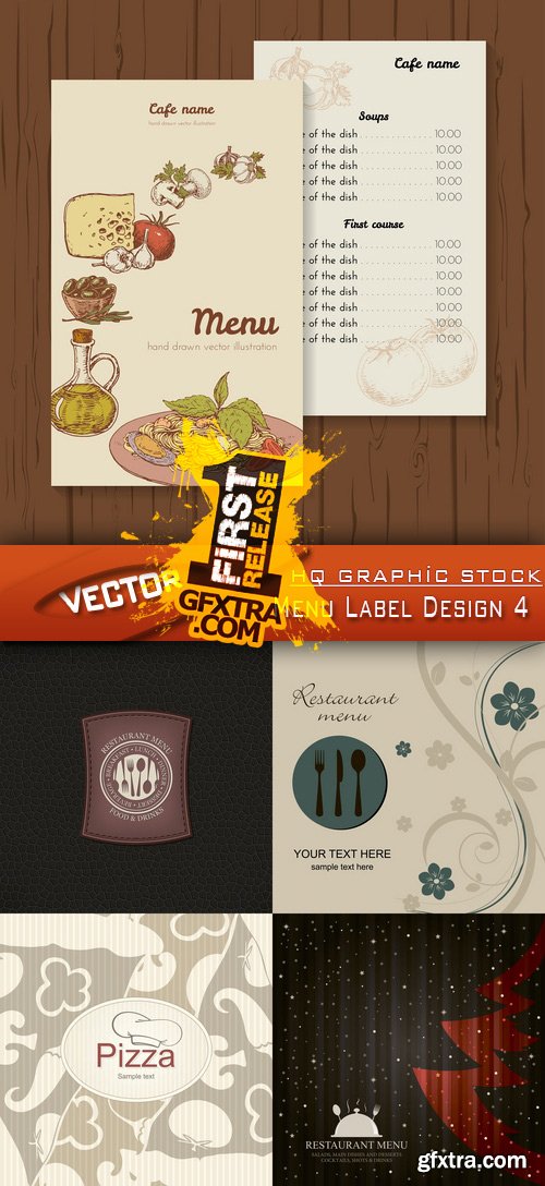 Stock Vector - Menu Label Design 4