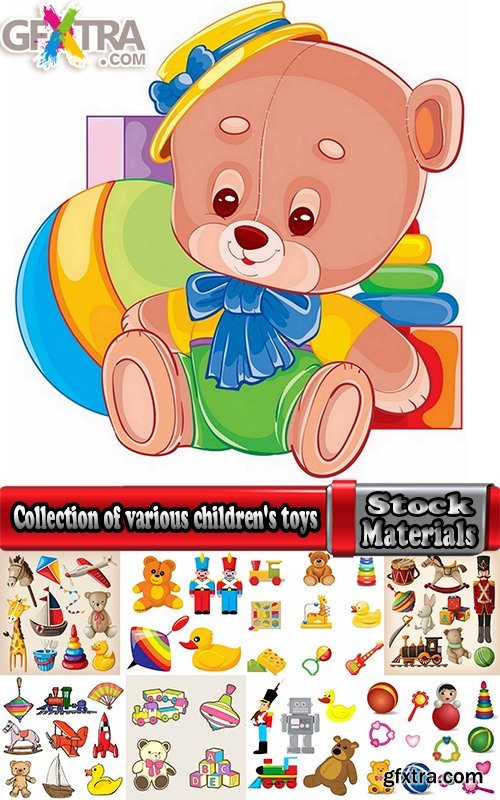 Collection of various children's toys vector image 25 Eps