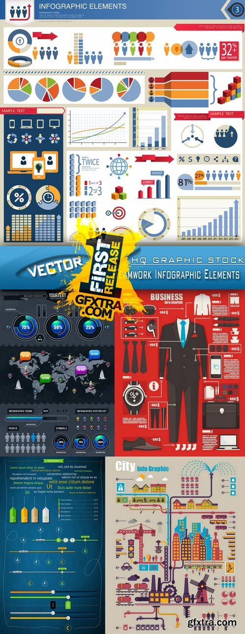 Stock Vector - Teamwork Infographic Elements