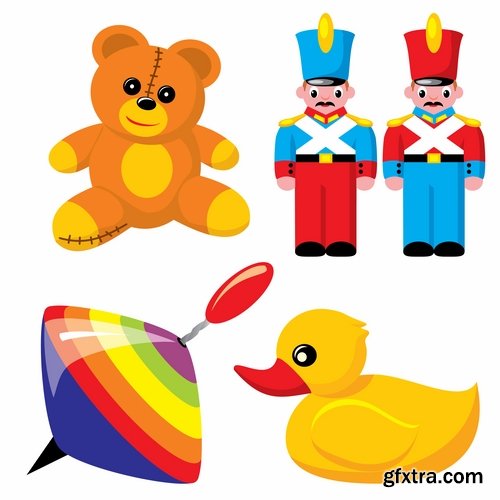 Collection of various children's toys vector image 25 Eps