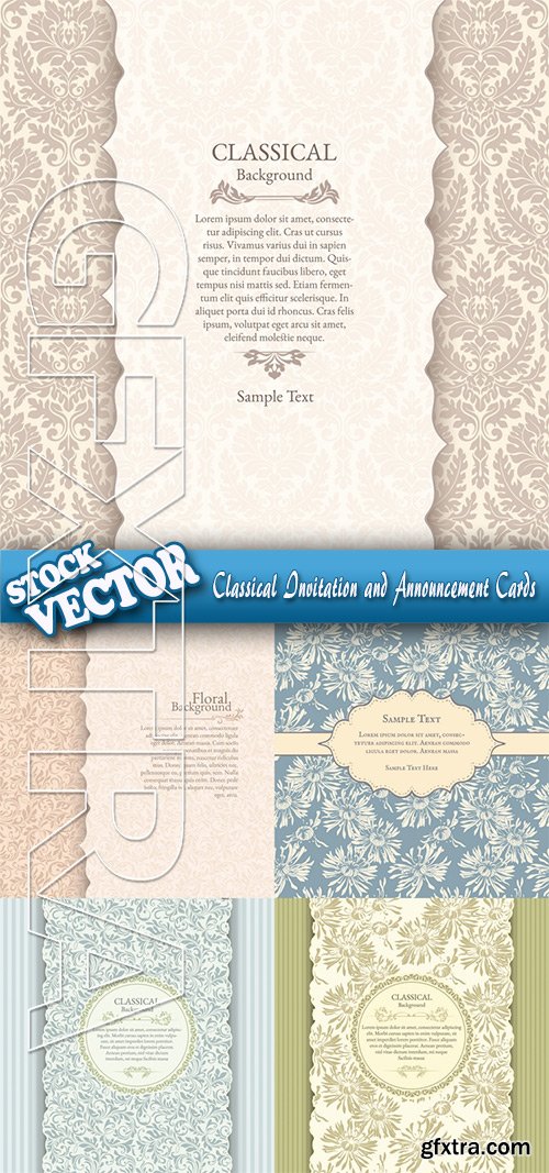 Stock Vector - Classical Invitation and Announcement Cards