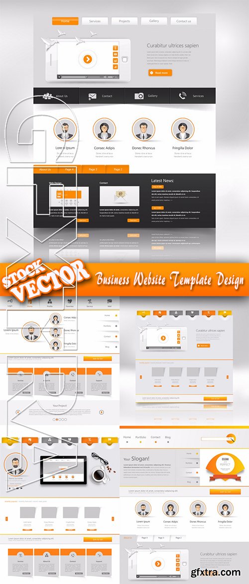 Stock Vector - Business Website Template Design