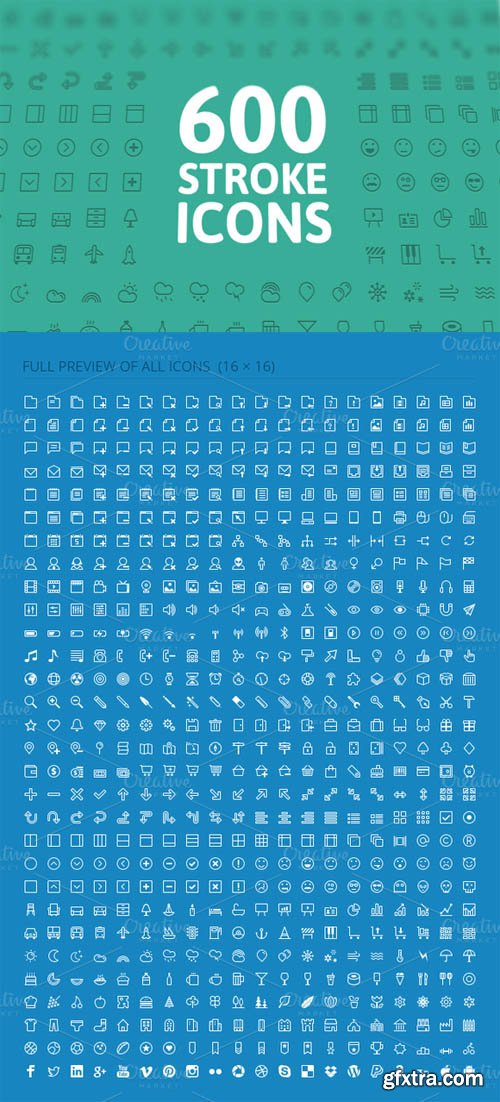 600 Stroke Vector Icons