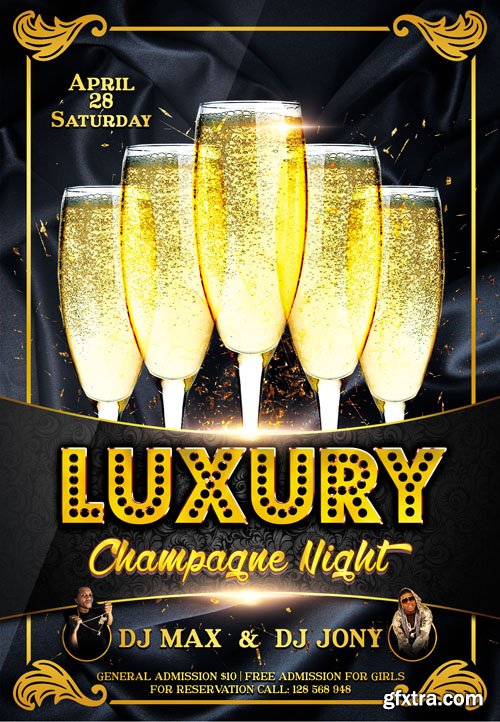 Luxury Champagne Night Flyer plus FB Cover