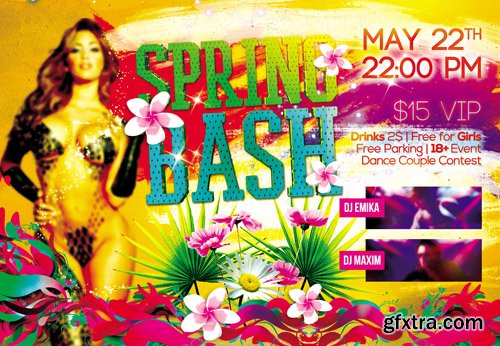 Easter and Spring Bash Party Flyer Templates plus FB Cover