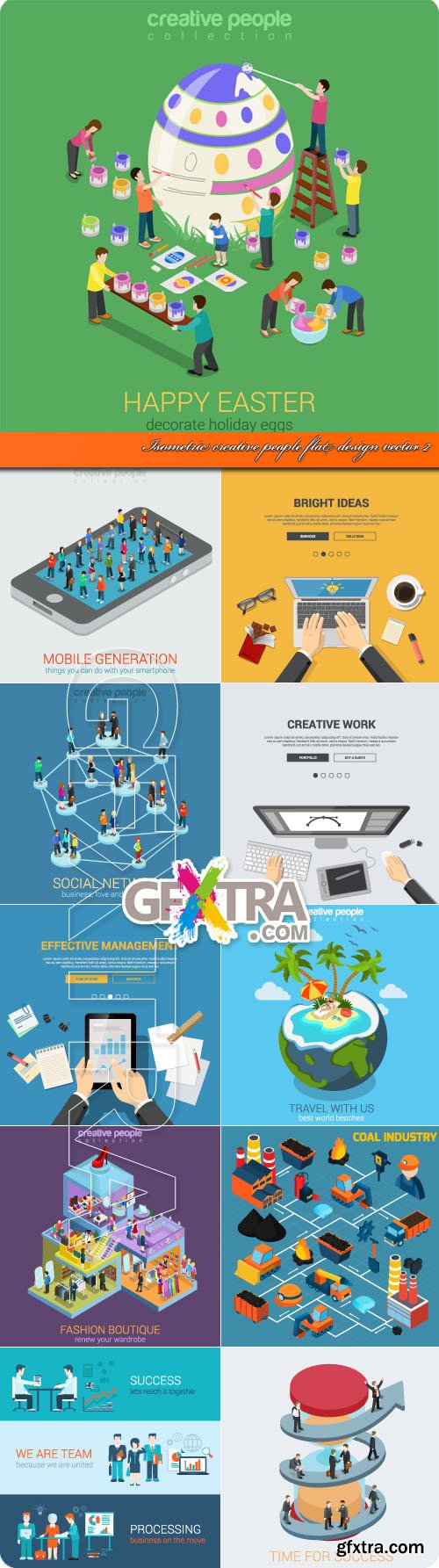 Isometric creative people flat design vector 2